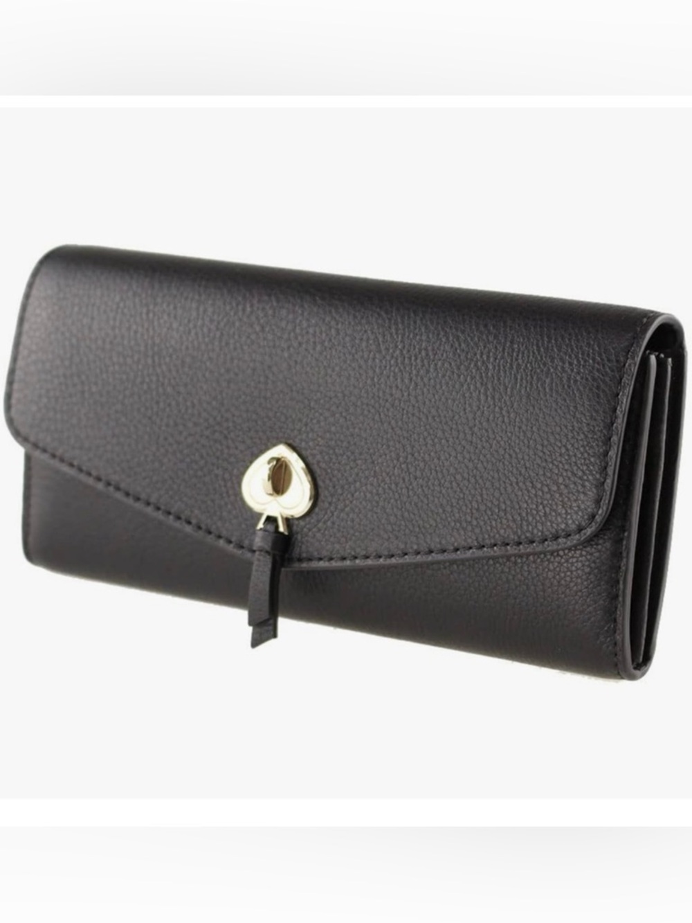 Kate Spade New York Marti Large Pebbled Leather Continental Flap Wallet Black